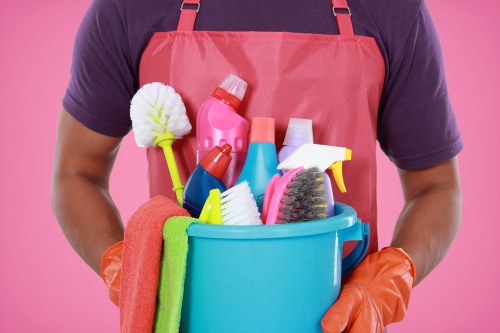 Regular cleaning in a bright and tidy living room