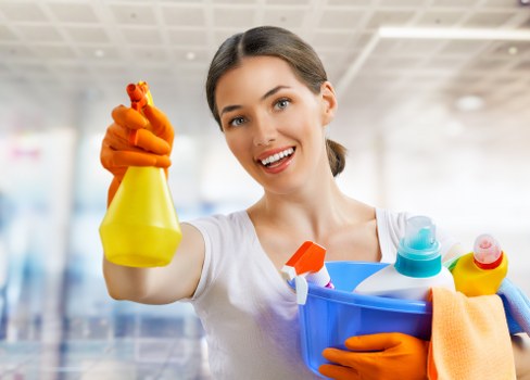 Final stage of after builders cleaning in a bright modern property
