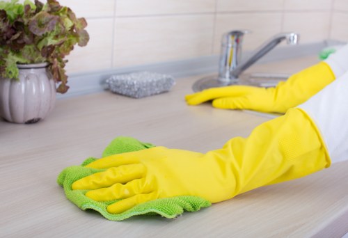 Professional domestic cleaning service in a family home
