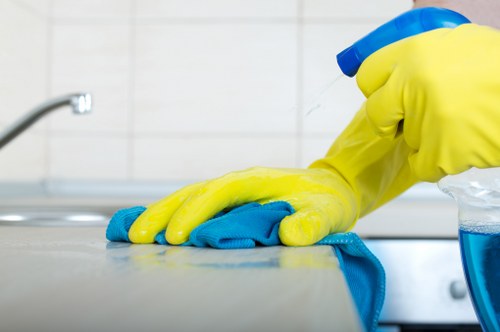 Sparkling kitchen after builders cleaning following a refurbishment