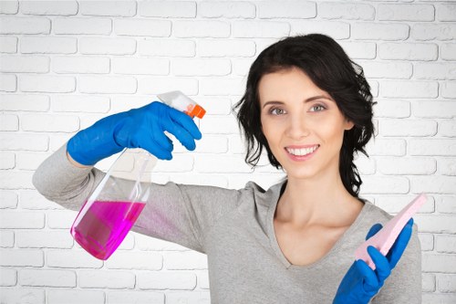 Cleaner performing a one off cleaning task in a kitchen
