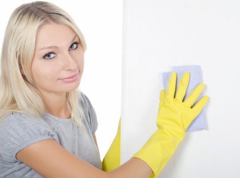 Interior and exterior window cleaning tools arranged for service
